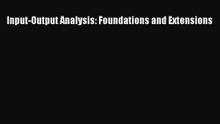 [PDF Download] Input-Output Analysis: Foundations and Extensions [PDF] Full Ebook