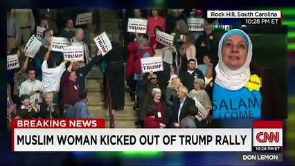 une manifestante musulmane expulsée d'un meeting de Donald Trump