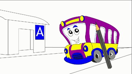 Coloring Books for Children: BUS (crtns for Kids, Play Demo) (дети раскраски видео) vid