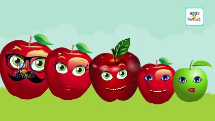 Apple Cartoons Animation Singing Finger Family Nursery Rhymes for Preschool Childrens Son