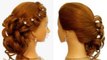 Romantic prom wedding hairstyle for long hair. Updo hairstyles.