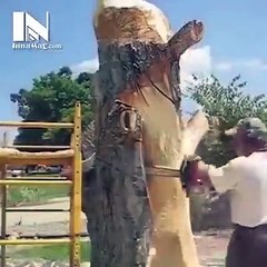 wow the amazing art from wood by this man.  this is great fun