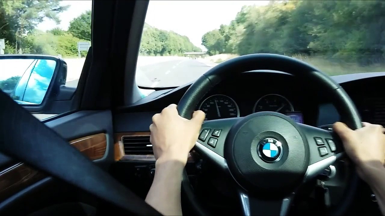 Autobahn near death + mountain driving BMW 530i E61