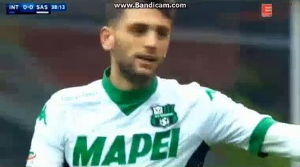 Ivan Perisic Super Chance To Score Inter 0-0 Sassuolo 10-01-2016