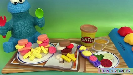 Pâte à modeler Moon Dough Hamburgers Frites Play Doh Cookie Monster Macaron le glouton