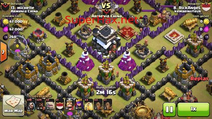 Clash Of Clans | TH9 4 Earth Quake Fatality Gohog 3 Star War Battle