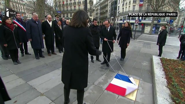 Inauguration d'une plaque commémorative aux victimes des attentats en 2015