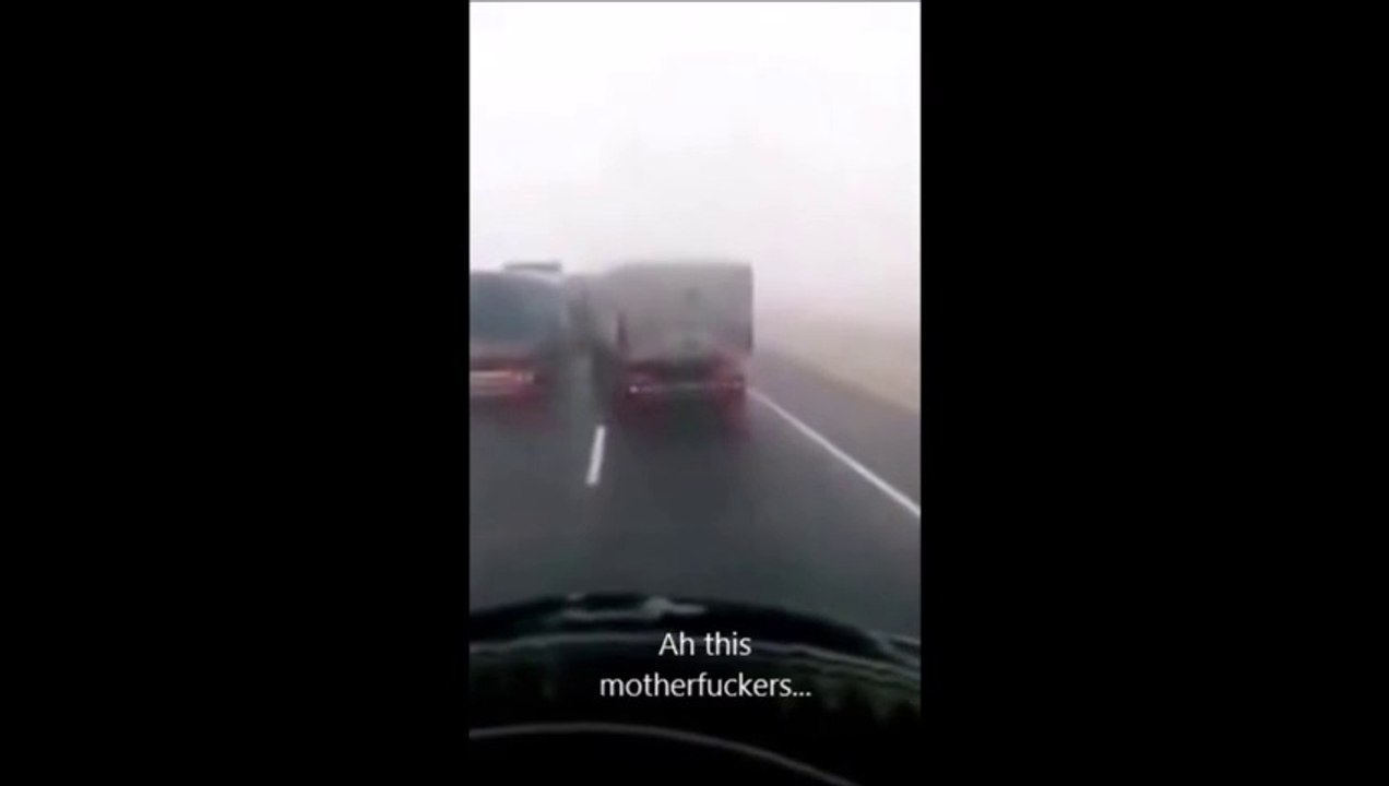 Turkish Truck Driver reacts to Cars pile up on Highway