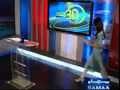 SEXY Pakistani news anchor Gharida Farooqi in white leggings and high heels