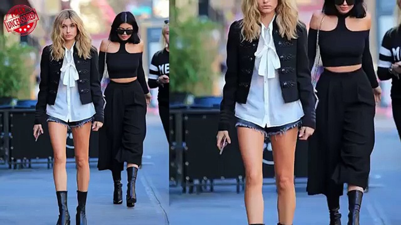 Kylie Jenner And Hailey Baldwin Strike A Pose On Set Of NYC Photoshoot