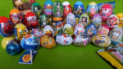 Peppa Pig Kinder Surprise eggs MLP Disney Thomas the engine Frozen Mickey Spiderman Playdo