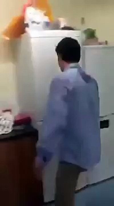 Drunk guy vs fridge