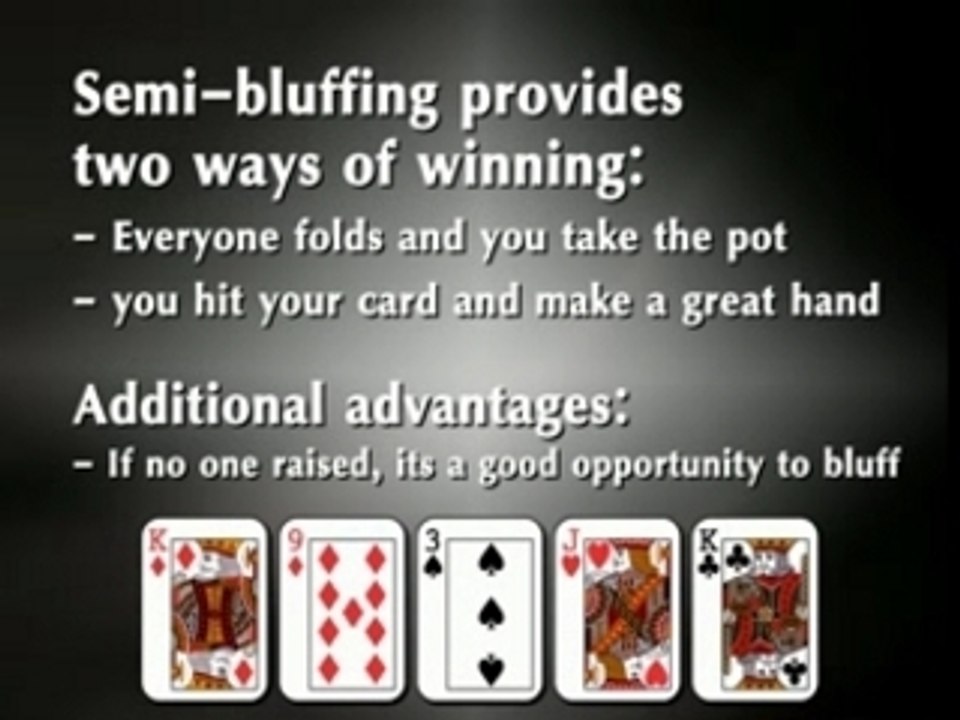 Semi Bluffing in Texas Holdem video Dailymotion