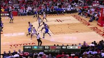 NBA - Stephen Curry Dribbles Between Three Houston Defenders