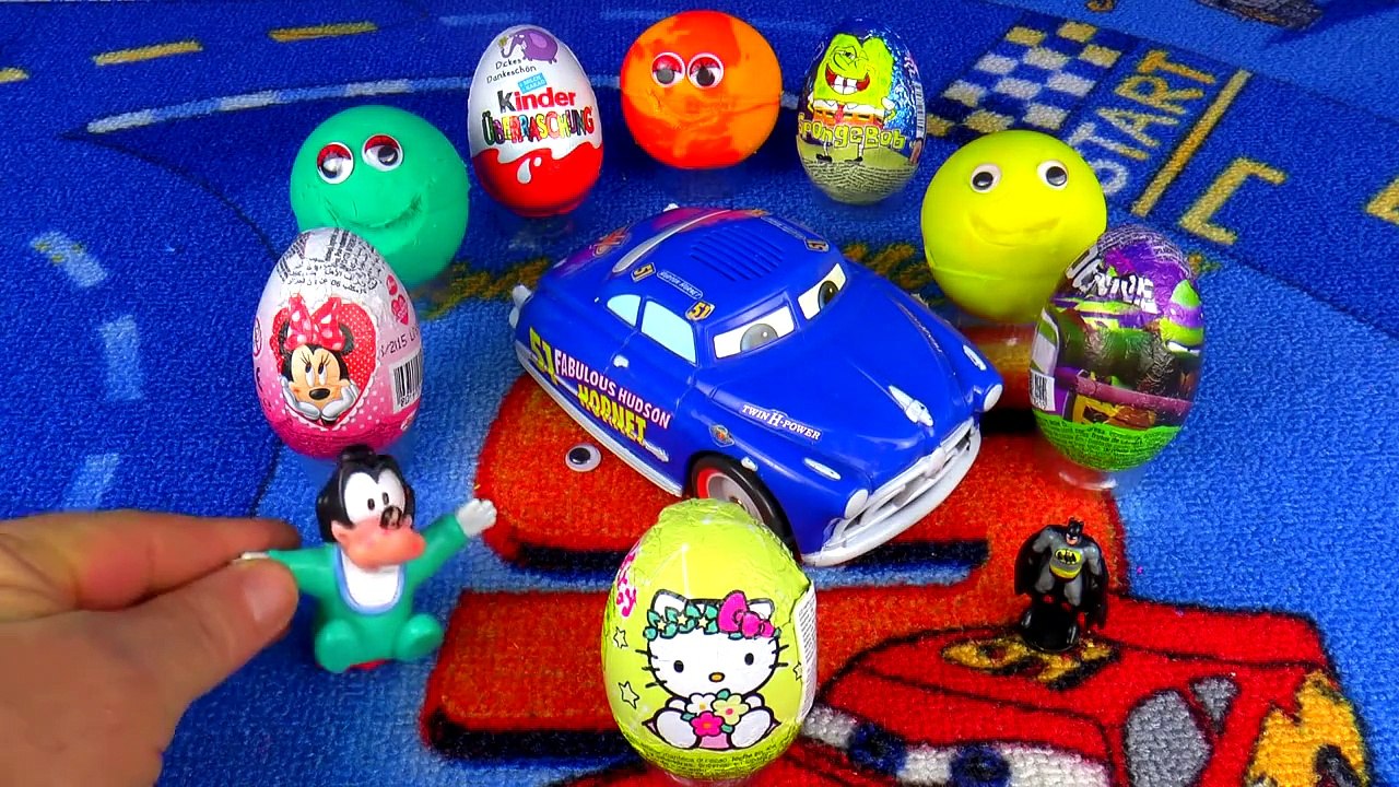 Play-Doh Surprise Eggs and Kinder Surprise eggs Unboxing. Disney Pixar Cars Hudson Hornet