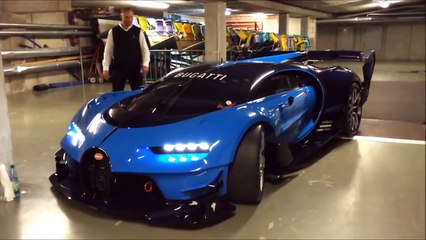 Bugatti Vision GT - real car start up, revving, moving