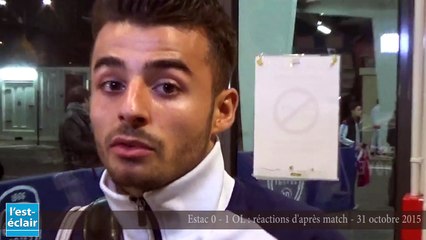 Jean et Karaboué après le match Estac - OL