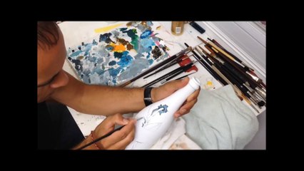 3d drawing-oil painting demo by  Artist Rekouane