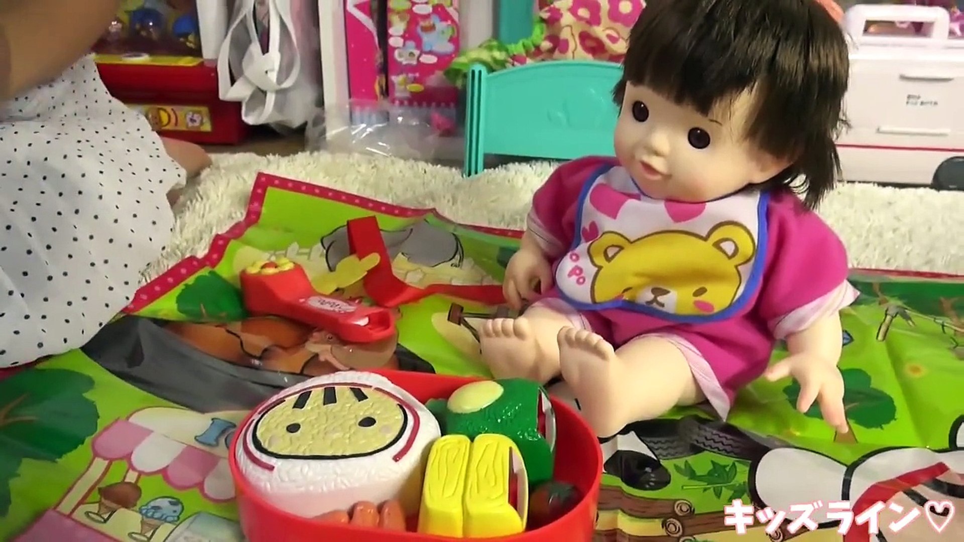 ぽぽちゃん おしゃべり弁当 ピクニックシート付き 音声 お道具 おもちゃ おままごと Baby Doll Popochan Box Lunch Toy Dailymotion Video