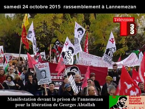 Télévision-Bordeaux-33 interview de philippe Poutou en soutien pour la libération de Georges Abdallah devant la prison de l'annemezant 24.10.15