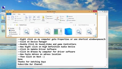How to install Realtek Drivers High Definition Audio
