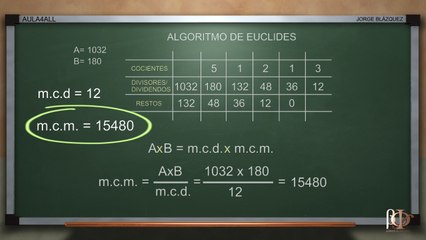 Cálculo del m.c.d. y m.c.m. utilizando el algoritmo de euclides - Máximo Común Divisor