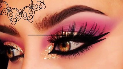 Arabic--Pakistan-Wedding-Makeup-Tutorial-Golden-Marsala-Purple