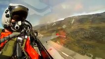 F16 takes an incredible low-level flight over Greenland
