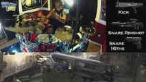 Drums vs Black Ops 2 Guns BATTLE!! Drums Solo & Gun Sync