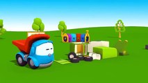 Toy Truck Cartoons - LEO Junior's 3D STREET SWEEPER Construction Cartoons!