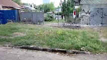 Ukraine War Shelling damage at a house in Donetsk