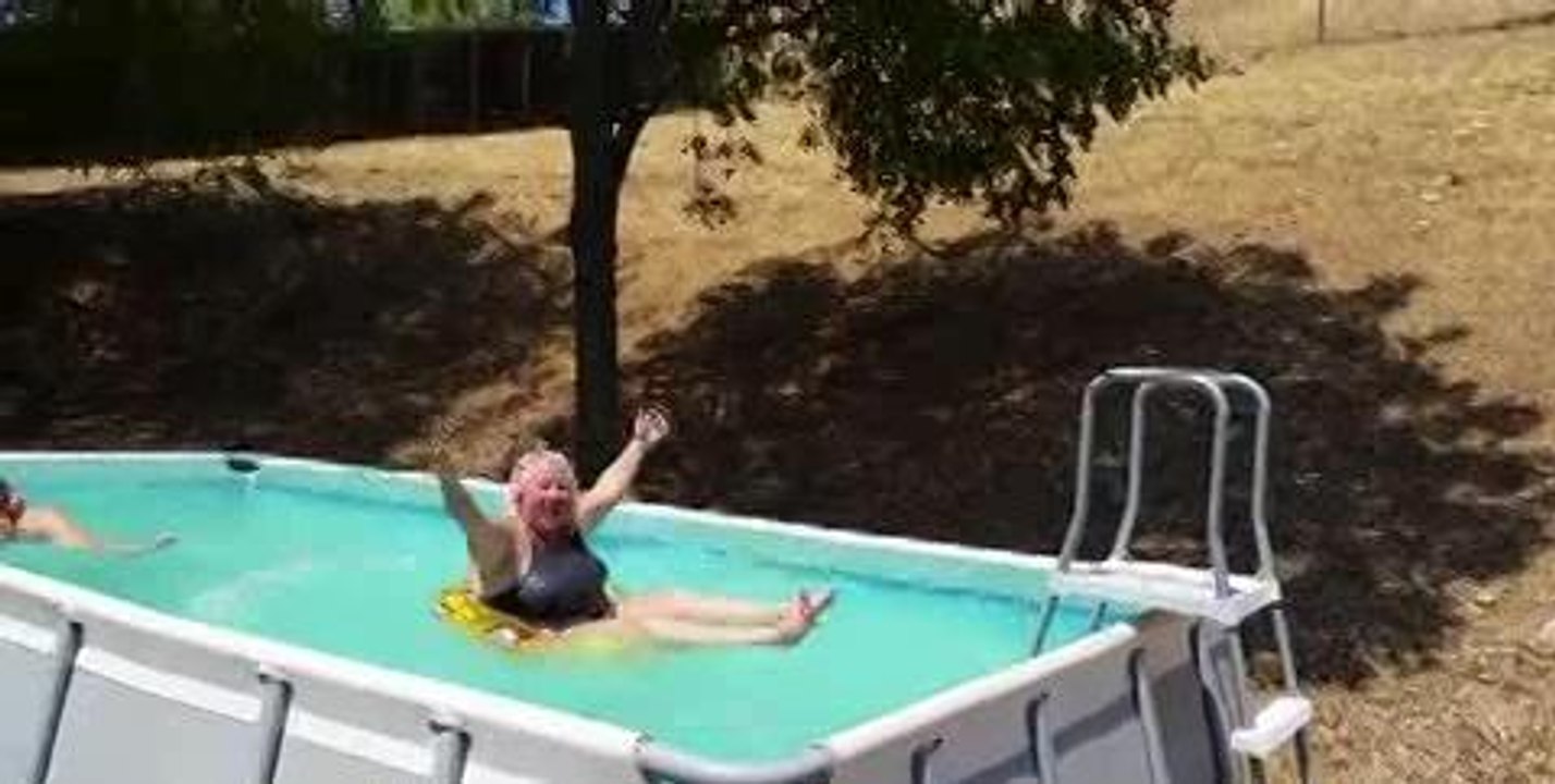 Fun swimming in the pool