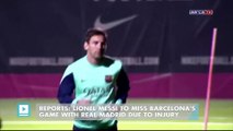 Reports: Lionel Messi to miss Barcelona's game with Real Madrid due to injury