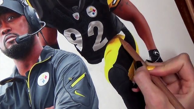 Un dessin ultra réaliste d'une équipe de football américain