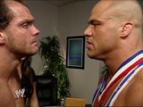 Stephanie McMahon, Chris Benoit and Kurt Angle Backstage Segment