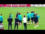 Cristiano Ronaldo super skills in Training a head psg game (مهارة رائعة من رونالدو إستعدادا لمباراة باريس)