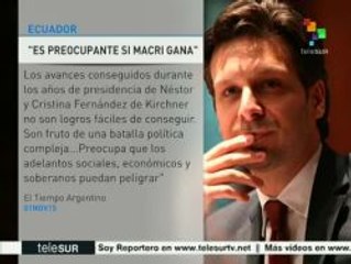 Ecuador: preocupa a ministro hipotético triunfo de Macri en Argentina