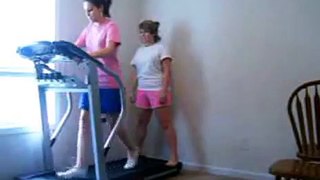 Fat Girl Falls On Treadmill