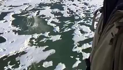 Bullet spins like a top on ice! This is insane!