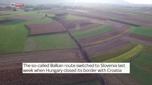 Remarkable Drone Footage Shows Flow Of Refugees Through Slovenia