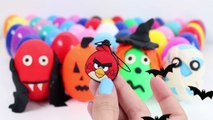 SURPRISE EGGS HALLOWEEN FROZEN PEPPA PIG MICKEY MOUSE ANGRY BIRDS PLAY DOH HALLOWEEN HUEVO