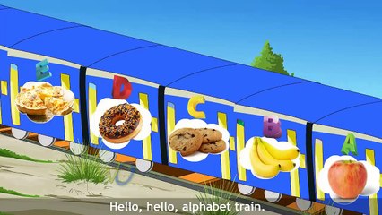 Alphabet Train Songs For Children | Alphabet Train Food Train | Cartoon English Nursery Rh