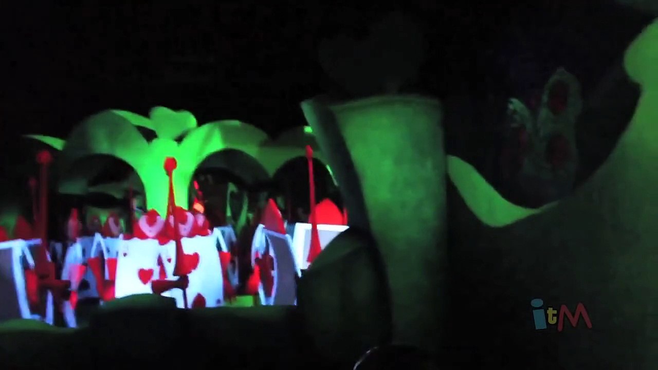 Updated Alice in Wonderland ride POV with new projections, effects in Disneyland dark ride