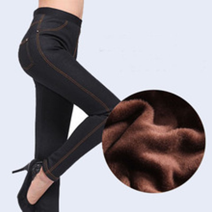New Winter Super Warm Thick Velvet Fleece Faux Denim Jeans Pants 9043 Best Seller