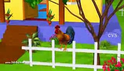 Cock A Doodle Doo - 3D Animation English Nursery rhyme for  children with lyrics
