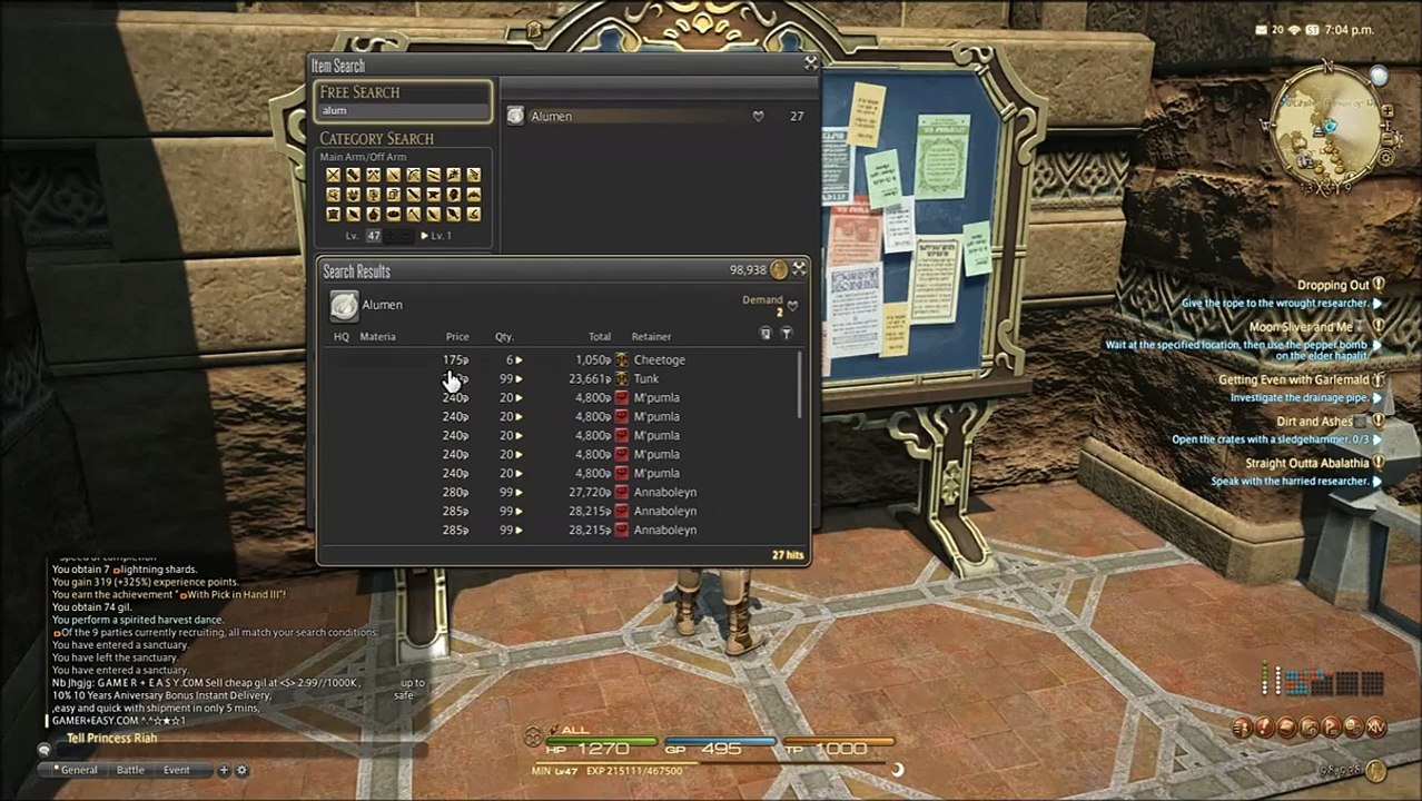 FFXIV-  Gil Tips-  What Time Can Do To A Market