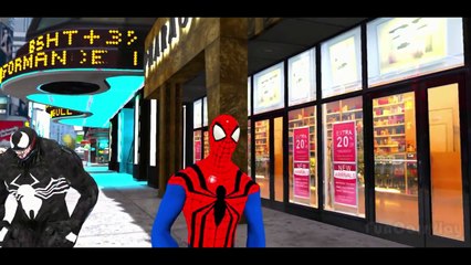 New SPIDERMAN & VENOM race with Spider MCQUEEN Disney Cars in the City 1080P HD