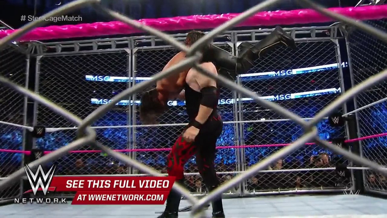 WWE Network: Demon Kane steps inside the cage with a war-torn Seth Rollins - Live from MSG