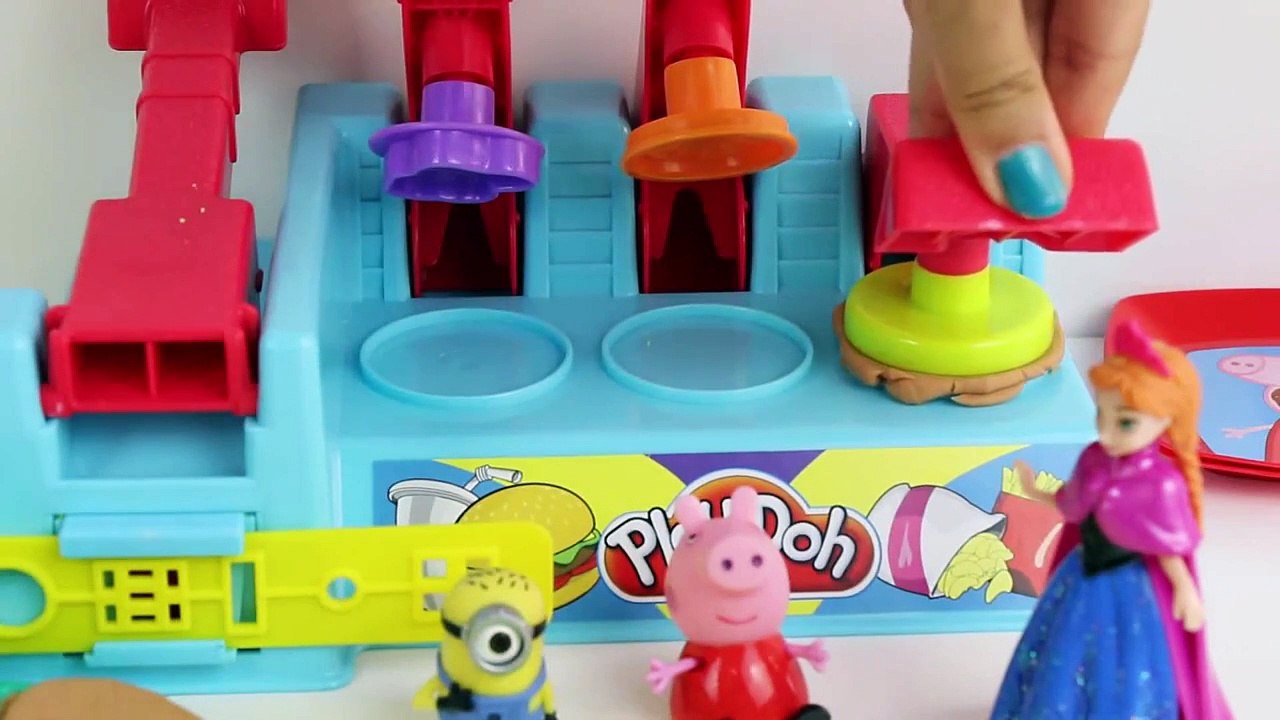 Kid Toys #6 - Play Doh BURGER set Frozen Peppa Pig Minions French Fries play dough food creations