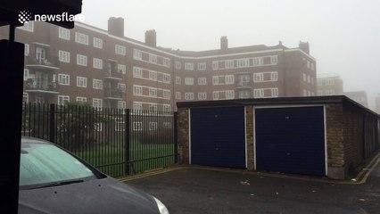 Hoxton, London buried under heavy fog